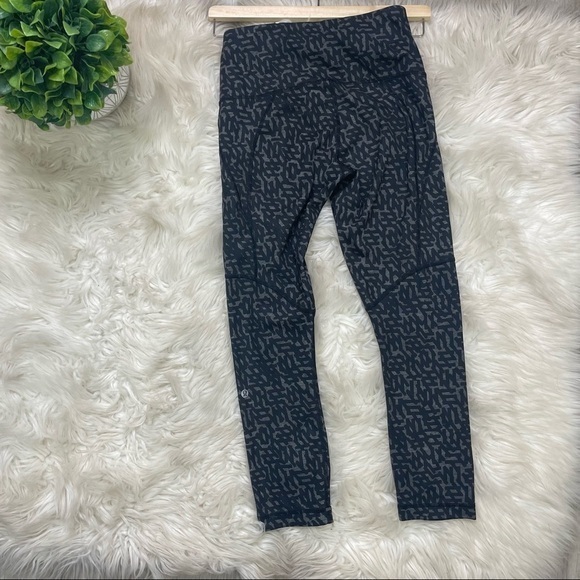Lululemon All Sport Crop Legging Heathered Net Pop Black Multi Luxtreme - Picture 7 of 9